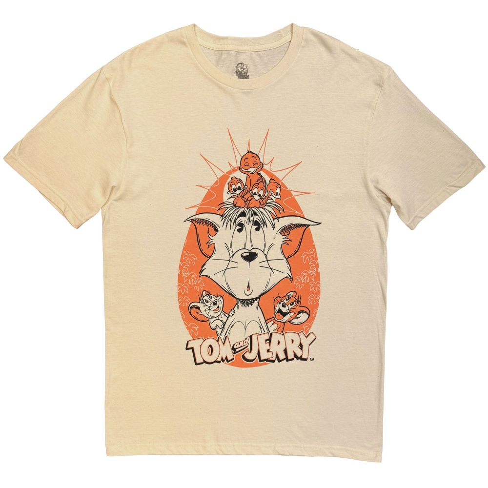 Tom And Jerry - Tom Bird Nest Mens Tshirt - Cream